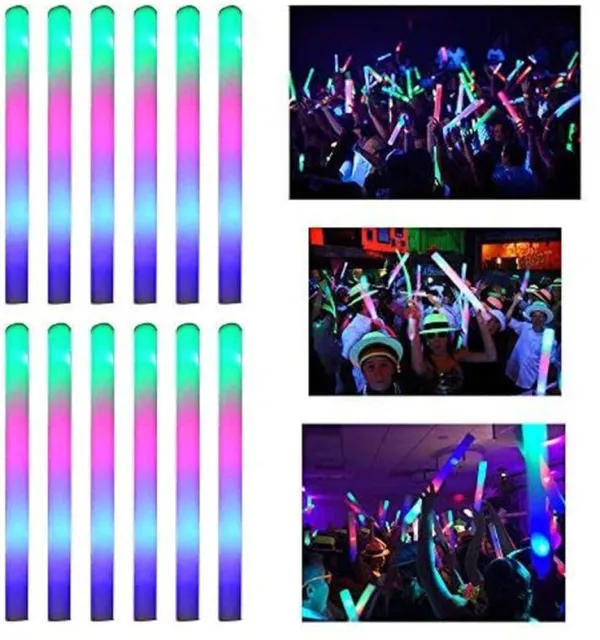 50pcs LED light wand 48cm LED RGB Foam Sticks Flashing Light Rave Party Glow in
