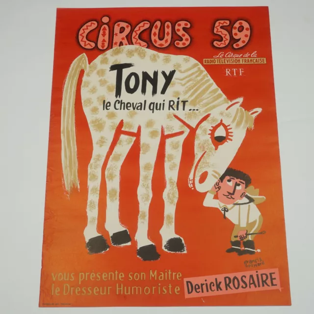 Affiche ancienne cirque Circus 59 ,  ANTIQUE CIRCUS POSTER