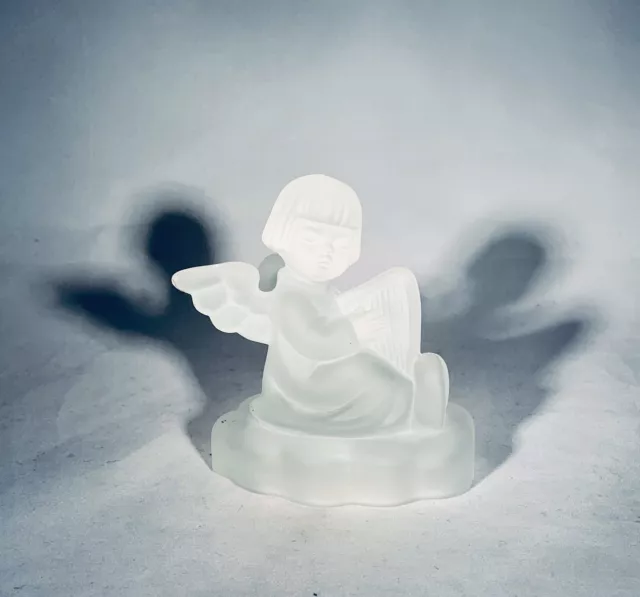 Hummel Goebel 24% Lead Crystal Angel with Harp Candle Holder Avon