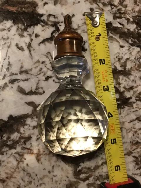 Antique Chandelier Crystal 5” Brass Finial Knob