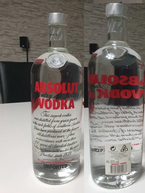 ABSOLUT VODKA RED Label 1 Liter Flasche Neu versiegelt EUR 50,00 ...