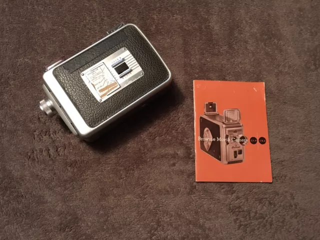 Vintage Kodak Brownie 8MM Movie Film Camera Retro Video Untested W/ Manual.