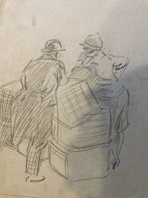 Dessin Ancien Nu Au Crayon - Années 1950 - Style Érotique Rétro - Femme Nue - Original à Identifier