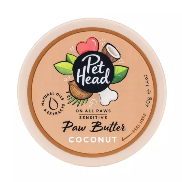 Pet Head On Todo Patas Coco Paw Mantequilla 40g Perro Piel Cuidado Hidratación