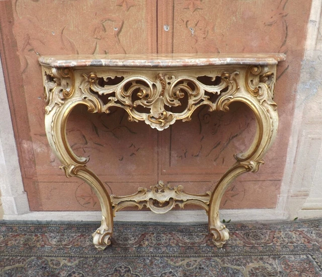 Consolle console lavorata, splendido piano in marmo di carrara