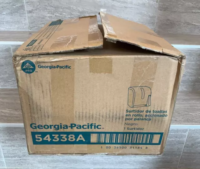 Georgia Pacific 54338A Push Paddle Roll Paper Towel Dispenser Black