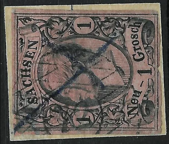 Sachsen 1855 ~ MiNr. 9 ~ 1 Ngr. ~ N72 Marienberg