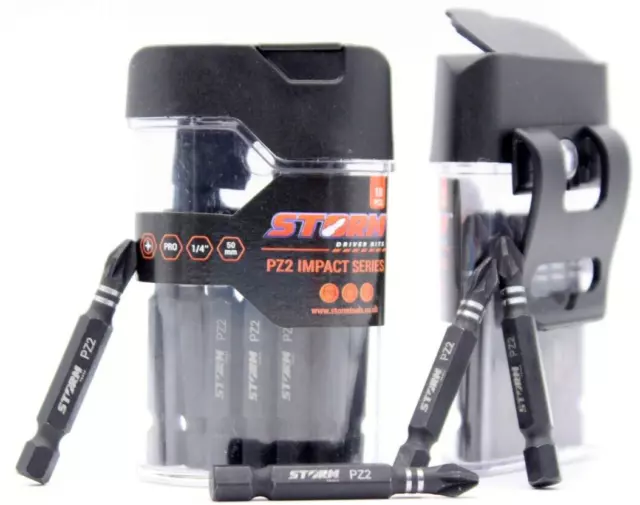 10x PZ2-50mm Pozi-drive Impact Duty Screwdriver Drill Bits Set Professional