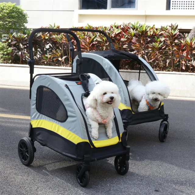 Carrello per cani passeggino per cani passeggino per animali domestici passeggino 4 ruote carrello per cani pieghevole DE