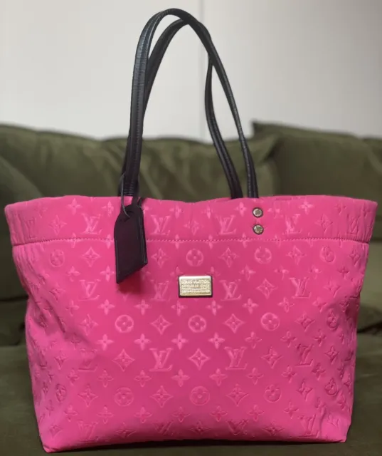 Louis Vuitton XL Fuchsia Pink Scuba Neverfull GM Neoprene Tote Bag 40lz54s