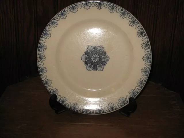 assiette plate ceramique LUNEVILLE K G - décor ROUEN bleu