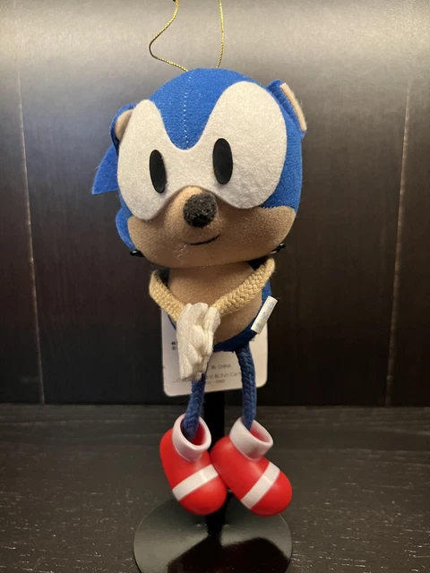 RARE SEGA SONIC the Hedgehog Stringy Sonic Plush with Plastic Shoes and ...