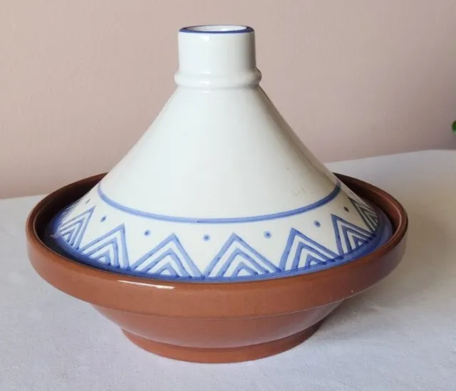 Tazón de cerámica Val do Sol tapa de terracota tapón tagine Portugal esmaltado