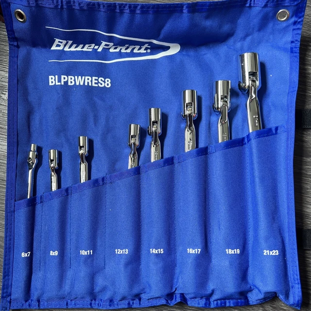 BLUE POINT DOUBLE Flex Socket Wrench 8 Pc Metric Set 12 Pt 6MM23MM