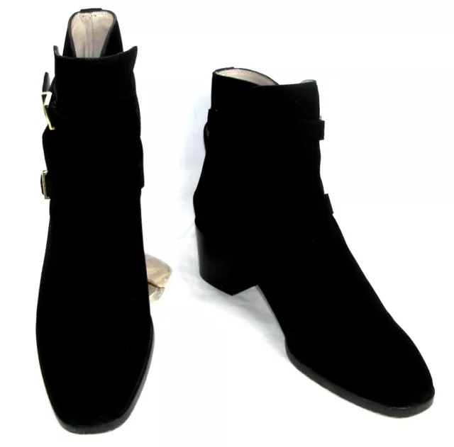 STUART WEITZMAN Bottines cavalières cuir suédé daim noir 41 EXCELLENT ETAT BOITE