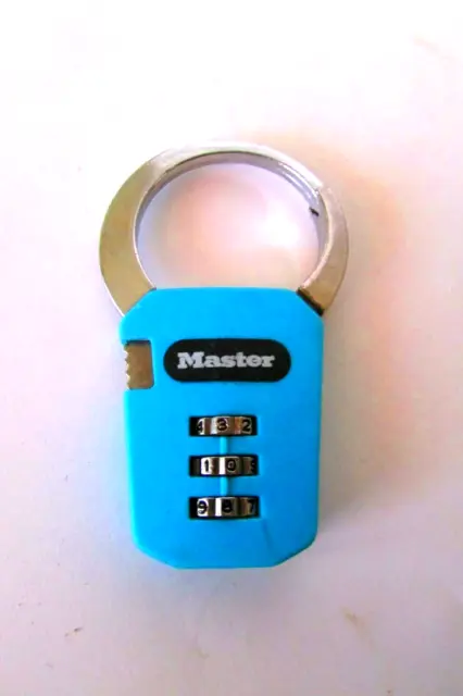 Vintage Master Padlock Lock Sky Blue, Working Well Lock, With Numbers Password