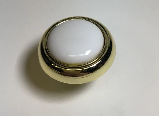 10 Amerock BP1921-PBW Round Polished Brass & White Ceramic Center Knob Pull