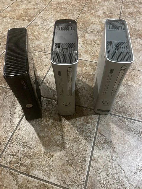 Lot of 3 Xbox 360 Video Game Console For Parts Or Repair Untested No Wires