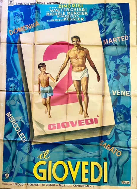 IL GIOVEDI' -Manifesto Affiche Originale-4F-Michele Mercier,Chiari,Kessler-1964