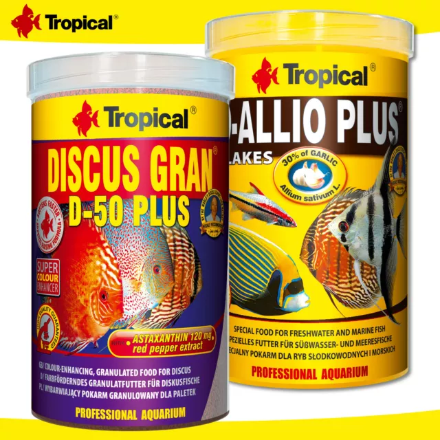 Tropical 1000 ML D-Allio Plus Flakes + Discus Gran D-50 Plus Granulé