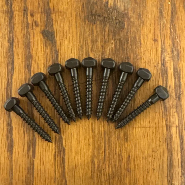 10 X 1-1/4” Door Screws Pyramid Square Head Steel Black Oxide Free Shipping