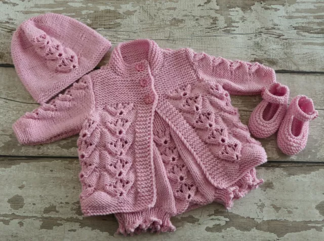 Baby Strickmuster Dk 83 Penelope Matinee Set - Kostbare Neugeborene Stricke -