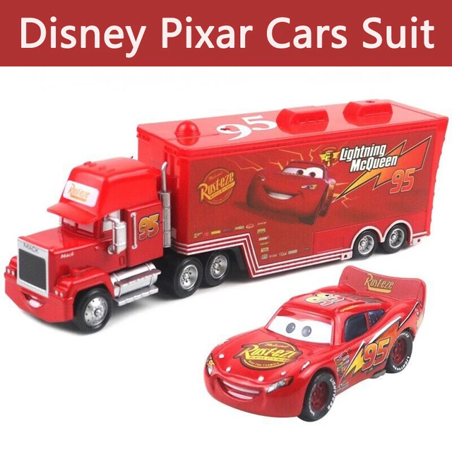 DISNEY PIXAR CARS Lightning McQueen Mack Truck & Car 155 Diecast Toys