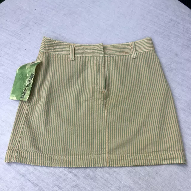 NEW Tailor Vintage Womens Mini Skirt Size 10 green Striped Preppy Seersucker NWT