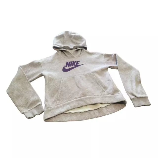 Nike Girls Sportswear Club Fleece Pullover Hoodie Large Purple Heather