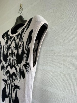 Alexander McQueen Knit No Sleeve Dress XS Light pink X Black Women's Auth