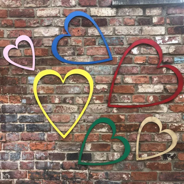 COLOURFUL metal rustic HEART sign lettering WALL DECOR vintage HOME decoration