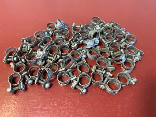 30 's 40 's 50 's VINTAGE DOUBLE WIRE 7/16" HOSE SIZE BAND CLAMP LOT (45) NOS