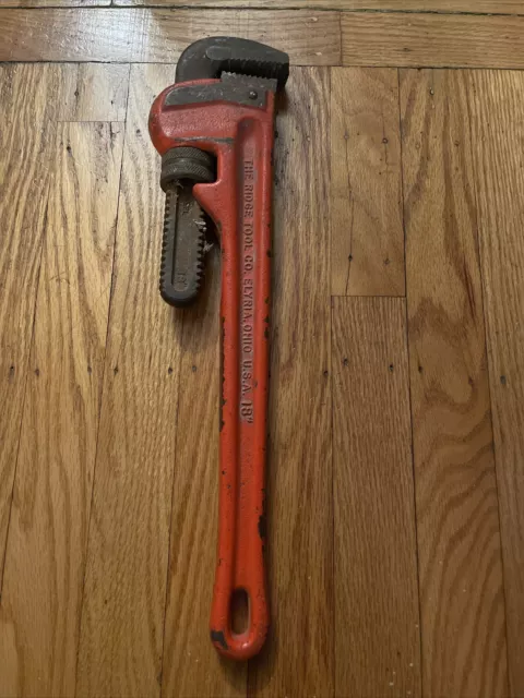 Vintage Ridgid 18" Pipe Wrench Heavy Duty Steel Made in USA