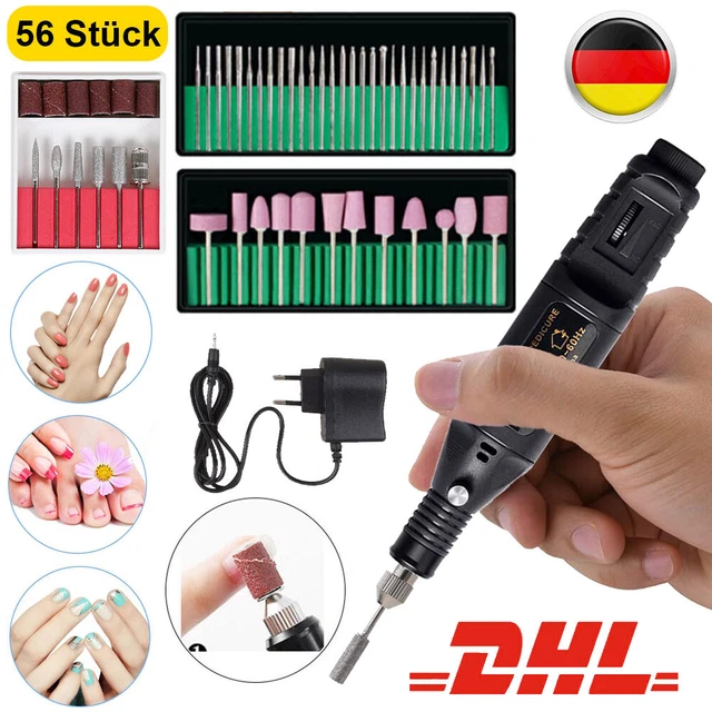 56-Stk Maniküre Profi Elektrisch Nail Art Nagelfräser Nagelfeile Set Pediküre DE
