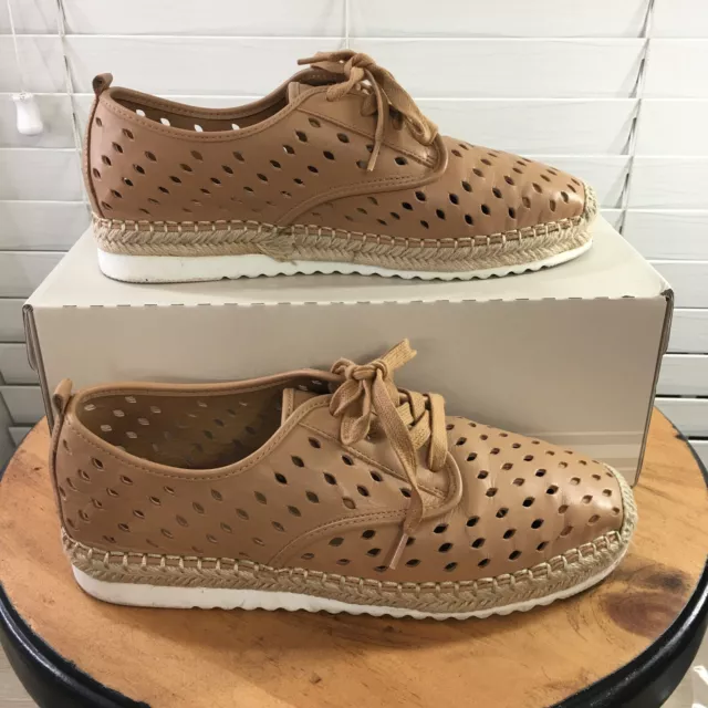 Copper Key Womens Sandbar Shoes Size 8.5M Siera Tan Leather Laser Cut Casual