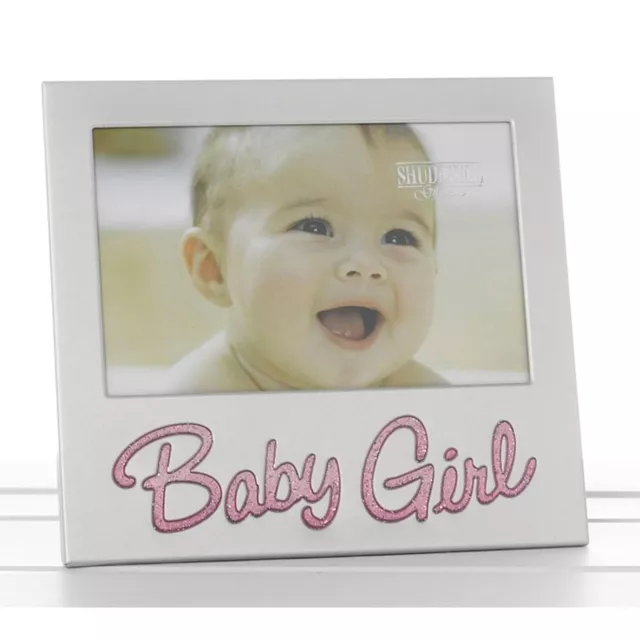 Shudehill Baby Girl Glitter 4X6 Frame Gift Birth Christening Pink New