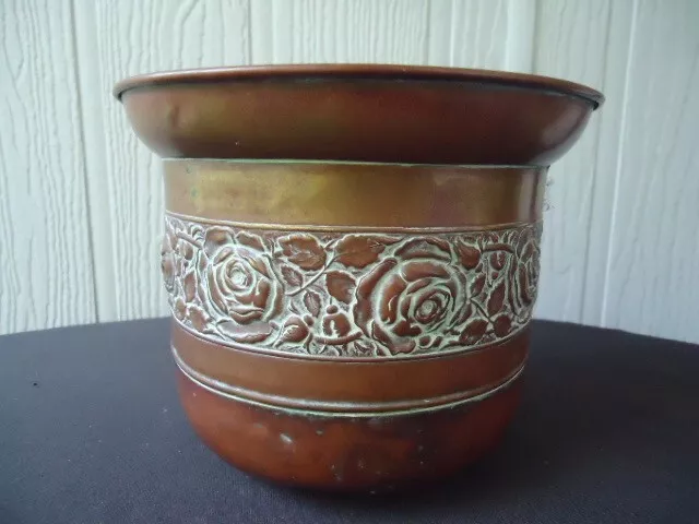 vintage antique copper planter vase plant pot art nouveau Nestor England