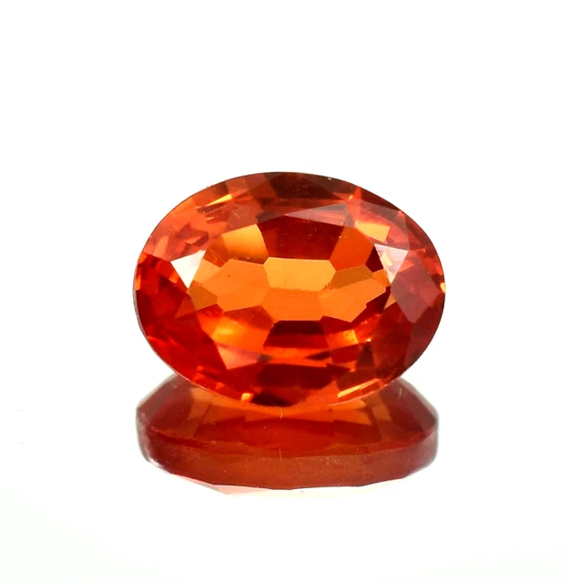 RARE !! SAPHIR ORANGE ROUGE DE TANZANIE : 3.8 mm x 2.8 mm