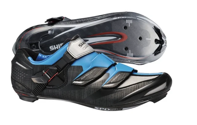 NEU Shimano R241 SPD-SL Carbon Road Schuhe EU46/UK10,5 SCHWARZ/SILBER + kostenlose Tasche