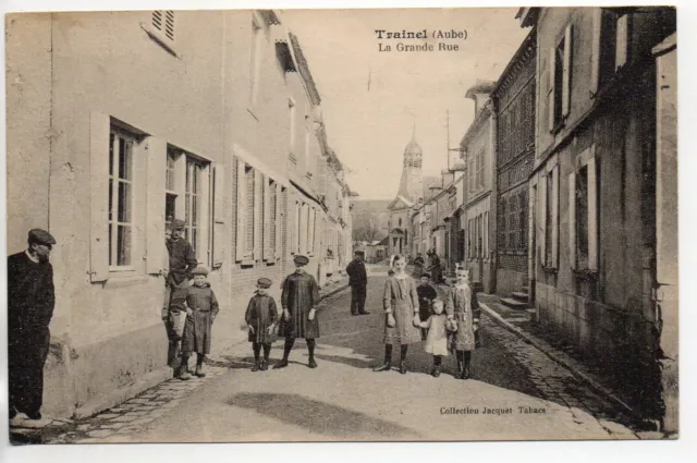 TRAINEL - Aube - CPA 10 - un groupe d'enfants dans la grande rue