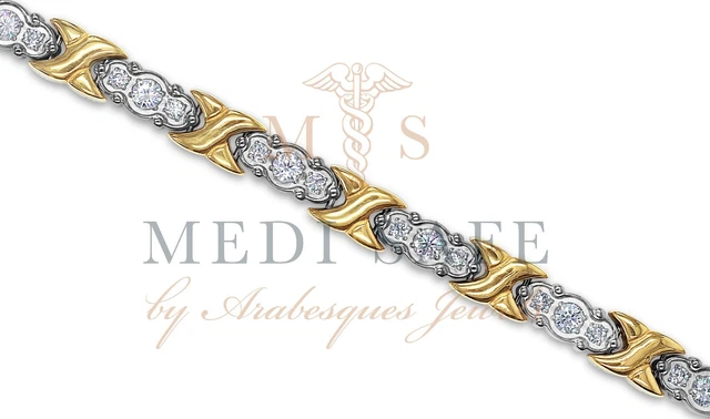 Premium Damen Armband Silber/Gold Titan/Kristall Magnetisch/Schmerzlinderung Premium Damen Armband Silber/Gold Titan/Kristall Magnetisch/Schmerzlinderung