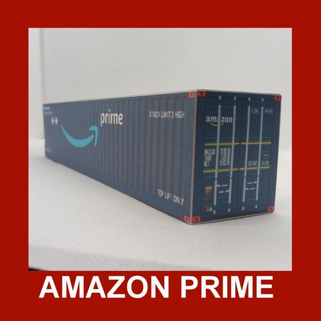 AMAZON PRIME COLLECTION Model Rail Freight Shipping Containers x 4 HO ...