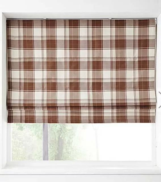 Kindle Check Natural Roman Blind 3FT, 5FT, 6FT  - NOW £10 & £15  TO CLEAR