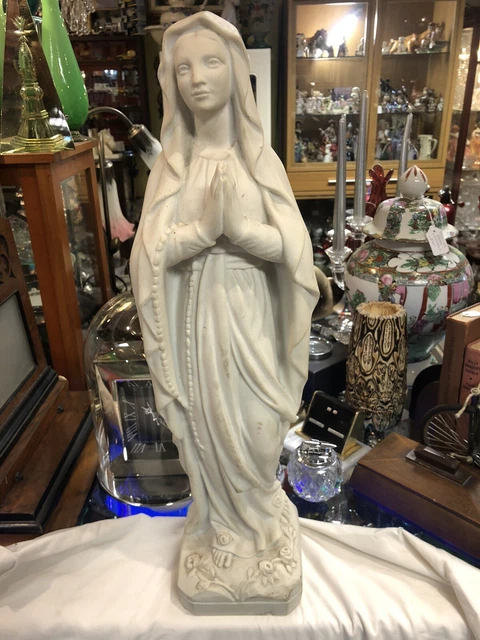 OUR LADY BLESSED Virgin Mary Marble Statue Sculpture 85cm £125.00 ...