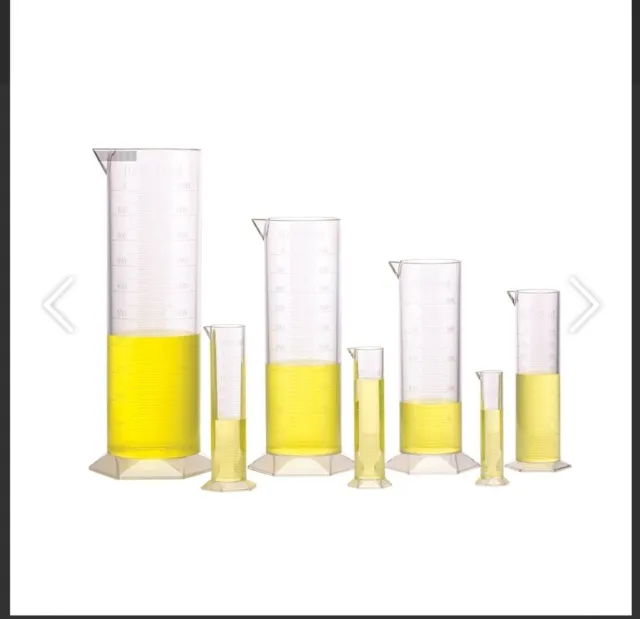 EdxEducation Graduated Cylinders 7 Pieces 10, 25, 50, 100, 250, 500, 1000 ml