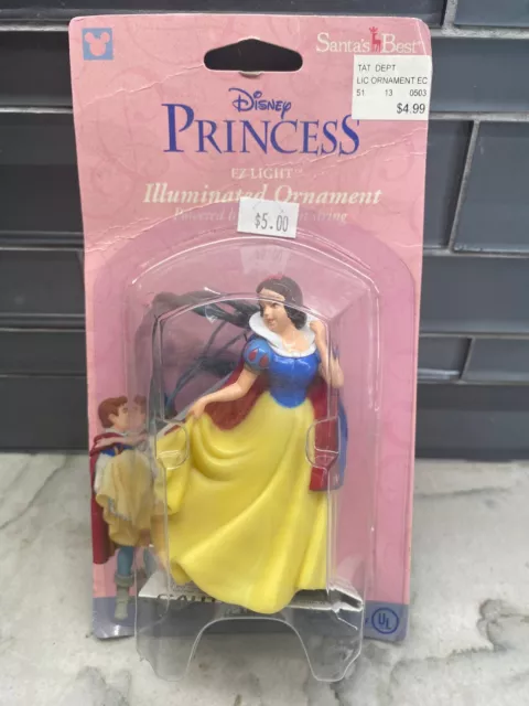 2001 Disney Princesa Blancanieves Navidad Ornamento Iluminado - Nuevo