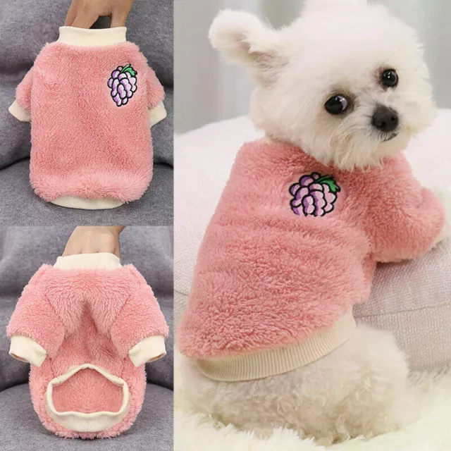 Pet Dog Cat Warm Fleece Clothes Puppy Jumper Sweater Coat Small Yorkie Chihuahua