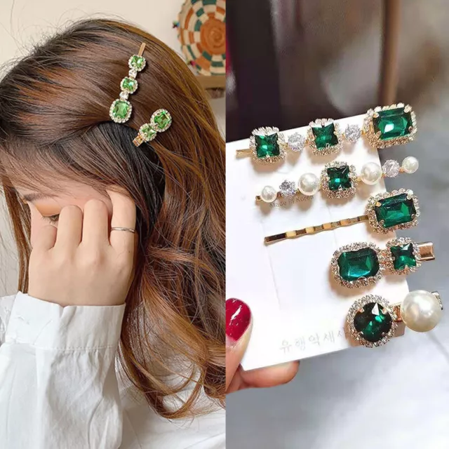 5 Pcs Fashion Crystal Women Hair Clips Set Hairpin For Girl Hair Accessories Sp