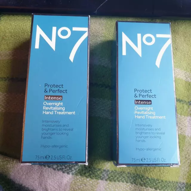 2 x 75 ml No7 Protect & Perfect intensive revitalisierende Handbehandlung über Nacht NEU