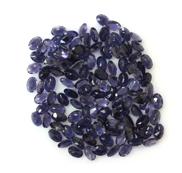 5x3mm Oval Shape Calibrated Natural Iolite Faceted Cut Loose Gemstone 100 Pcs